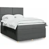 Image de Sommier à lattes de lit avec matelas Gris foncé 140x190cm Tissu 3294345