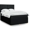 Image de Sommier à lattes de lit avec matelas Noir 140x190 cm Tissu 3294346