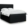 Image de Sommier à lattes de lit avec matelas Noir 140x190 cm Tissu 3294360