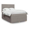 Image de Sommier à lattes de lit avec matelas Taupe 140x190 cm Tissu 3294369