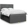 Image de Sommier à lattes de lit avec matelas Gris foncé 140x200cm Tissu 3294394