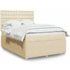 Image de Boxspring met matras stof cràmekleurig 140x200 cm3294398
