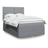 Image de Sommier à lattes de lit avec matelas Gris clair 160x200cm Tissu 3294400
