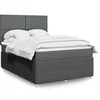 Image de Sommier à lattes de lit avec matelas Gris foncé 160x200cm Tissu 3294401
