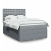Image de Sommier à lattes de lit avec matelas Gris clair 160x200cm Tissu 3294421