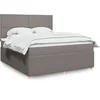 Image de Sommier à lattes de lit avec matelas Taupe 180x200 cm Tissu