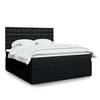 Image de Sommier à lattes de lit avec matelas Noir 180x200 cm Tissu 3294451