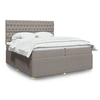 Image de Sommier à lattes de lit avec matelas Taupe 200x200 cm Tissu 3294474
