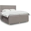 Image de Sommier à lattes de lit avec matelas Taupe 200x200 cm Tissu 3294481