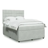 Image de Sommier à lattes de lit et matelas Gris clair 140x190cm Velours 3294634