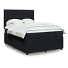 Image de Sommier à lattes de lit avec matelas Noir 140x190 cm Velours 3294636