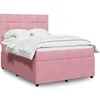 Image de Sommier à lattes de lit avec matelas Rose 160x200 cm Velours, lit, lit à plate-forme, lit à panneaux, meuble de 3294687