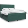Image de Sommier à lattes de lit et matelas Vert foncé 200x200cm Velours