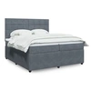 Image de Sommier à lattes de lit et matelas Gris foncé 200x200cm Velours 3294731