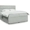 Image de Sommier à lattes de lit et matelas Gris clair 200x200cm Velours 3294736
