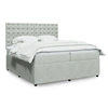 Image de Sommier à lattes de lit et matelas Gris clair 200x200cm Velours 3294742