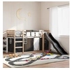 Image de Stapelbed met glijbaan en gordijnen wit en zwart 80x200 cm3284116