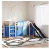 Image de Stapelbed met glijbaan en gordijnen blauw 80x200 cm3284117