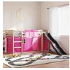Image de Stapelbed met glijbaan en gordijnen roze 80x200 cm3284118