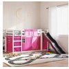 Image de Lit superposé avec toboggan et rideaux rose 90x190 cm, lit, cadre de lit, lit superposé bas, meuble de chambre à 3284130