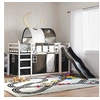 Image de Lit superposé avec toboggan et rideaux blanc et noir 90x200 cm, lit, cadre de lit, lit superposé bas, meuble de 3284137