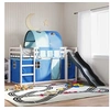 Image de Stapelbed met glijbaan en gordijnen blauw 90x200 cm3284138