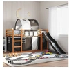 Image de Lit superposé avec toboggan et rideaux blanc et noir 90x200 cm, lit, cadre de lit, lit superposé bas, meuble de 3284140