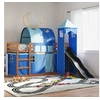 Image de Lit superposé sans matelas avec toboggan et rideaux 90x200 cm 3284168
