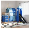 Image de Lit superposé sans matelas avec toboggan et rideaux 90x190 cm 3284180