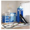 Image de Lit superposé sans matelas avec toboggan et rideaux 90x200 cm 3284192