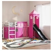 Image de Lit superposé sans matelas avec toboggan et rideaux 90x200 cm 3284193