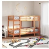 Image de Lit superposé cire marron 75x190 cm bois de pin massif, lit mezzanine, cadre de lit superposé, lit superposé en bois 3284226