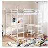 Image de Hoogslaper met bureau en ladder grenenhout wit 160x200 cm3284234