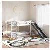 Image de Lit superposé avec toboggan/échelle blanc 90x190 cm pin massif, lit mezzanine, lit superposé pour enfants, lit 3284246