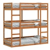 Image de Lit superposé triple marron cire 80x200 cm bois de pin massif, lit superposé à trois couchettes, lit mezzanine 3284253