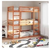 Image de Lit superposé triple marron cire 90x190 cm bois de pin massif, lit superposé à trois couchettes, lit mezzanine 3284259