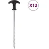 Image de Piquets de tente 12 pcs 20 cm Ø7 mm acier galvanisé