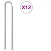 Image de Piquets de tente 12pcs en forme de U 37cm Ø10mm acier galvanisé
