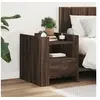 Image de Table de chevet chêne marron 45x50x50 cm bois d'ingénierie