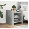 Image de Table de chevet gris béton 45x50x50 cm bois d'ingénierie, meuble de chevet, table d'appoint, armoire de lit, armoire 848293