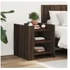 Image de Table de chevet chêne marron 45x50x50 cm bois d'ingénierie