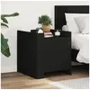 Image de Table de chevet noir 45x50x50 cm bois d'ingénierie, meuble de chevet, table d'appoint, armoire de lit, armoire de 848298