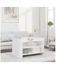 Image de Table basse blanc 80x50x50 cm bois d'ingénierie, table latérale, table de salon, table d'accent, bout de canapé, 848339