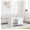 Image de Table basse blanc 80x50x50 cm bois d'ingénierie, table latérale, table de salon, table d'accent, bout de canapé, 848353