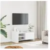 Image de Meuble TV blanc 80x35x40 cm bois d'ingénierie, support TV, buffet TV, meuble multimédia, banc TV, armoire hifi, 848367