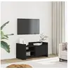 Image de Meuble TV noir 80x35x40 cm bois d'ingénierie, support TV, buffet TV, meuble multimédia, banc TV, armoire hifi, centre 848368