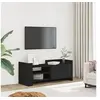 Image de Meuble TV Noir 100x35x40 cm Bois d'ingénierie, support TV, buffet TV, meuble multimédia, banc TV, armoire hifi, 848375