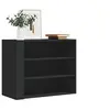 Image de Armoire murale noir 75x35x60 cm bois d'ingénierie, armoire suspendue, placard mural, armoire de salle de bain murale, 848417