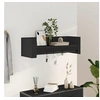 Image de Etagère murale noir 100x35x30,5 cm bois d'ingénierie, étagère murale cube, organisateur cube, étagère flottante, 848459