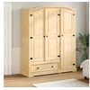 Image de Garde-robe Corona 151,5x52x186 cm bois de pin massif, armoire de rangement, organisateur de garde-robe, armoire, placard, garde-robe de chambre